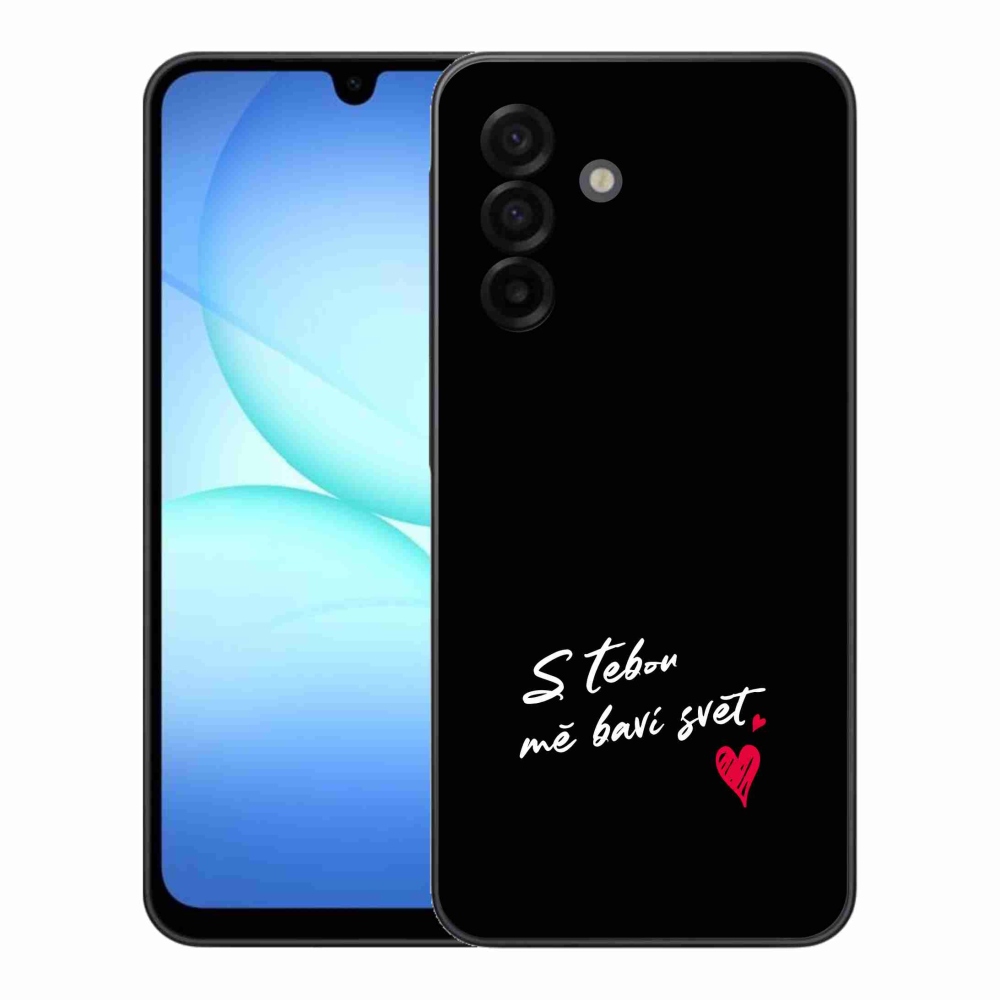 Gélový kryt mmCase na Samsung Galaxy A17 4G/5G - zamilovaný text 1 čierne pozadie