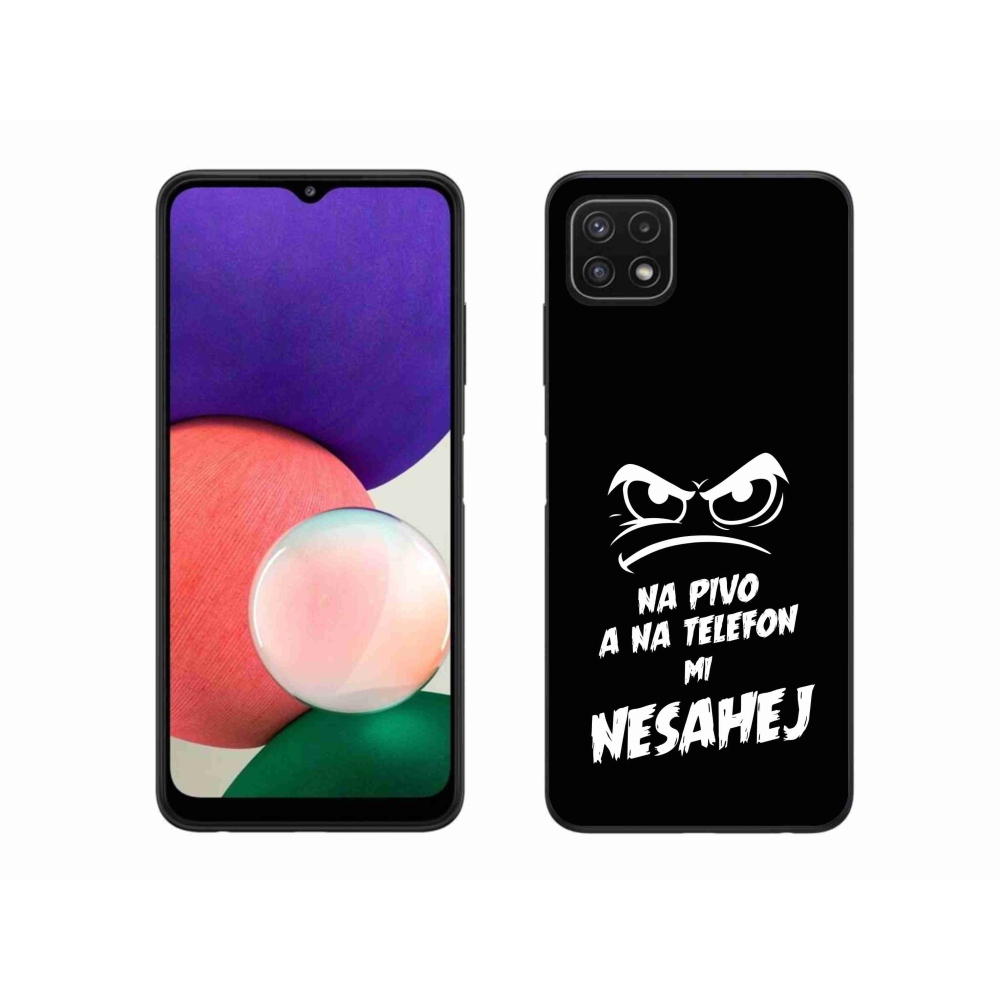 Gélový kryt mmCase na Samsung Galaxy A22 5G - pivný motív 2 čierne pozadie