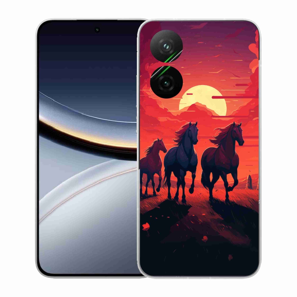 Gélový kryt mmCase na Xiaomi Poco F7 5G - kone a západ slnka