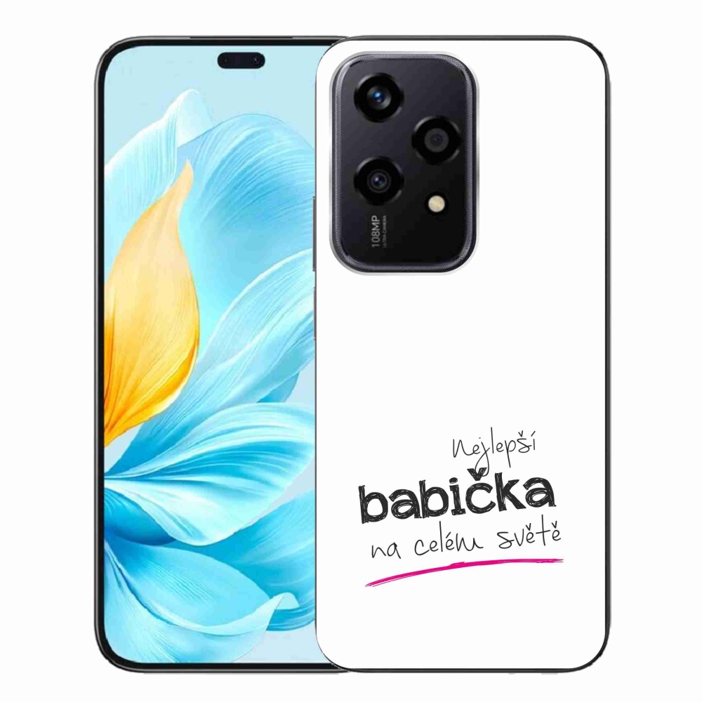 Gélový kryt mmCase na Honor 200 Lite 5G - najlepšia babička 4 biele pozadie