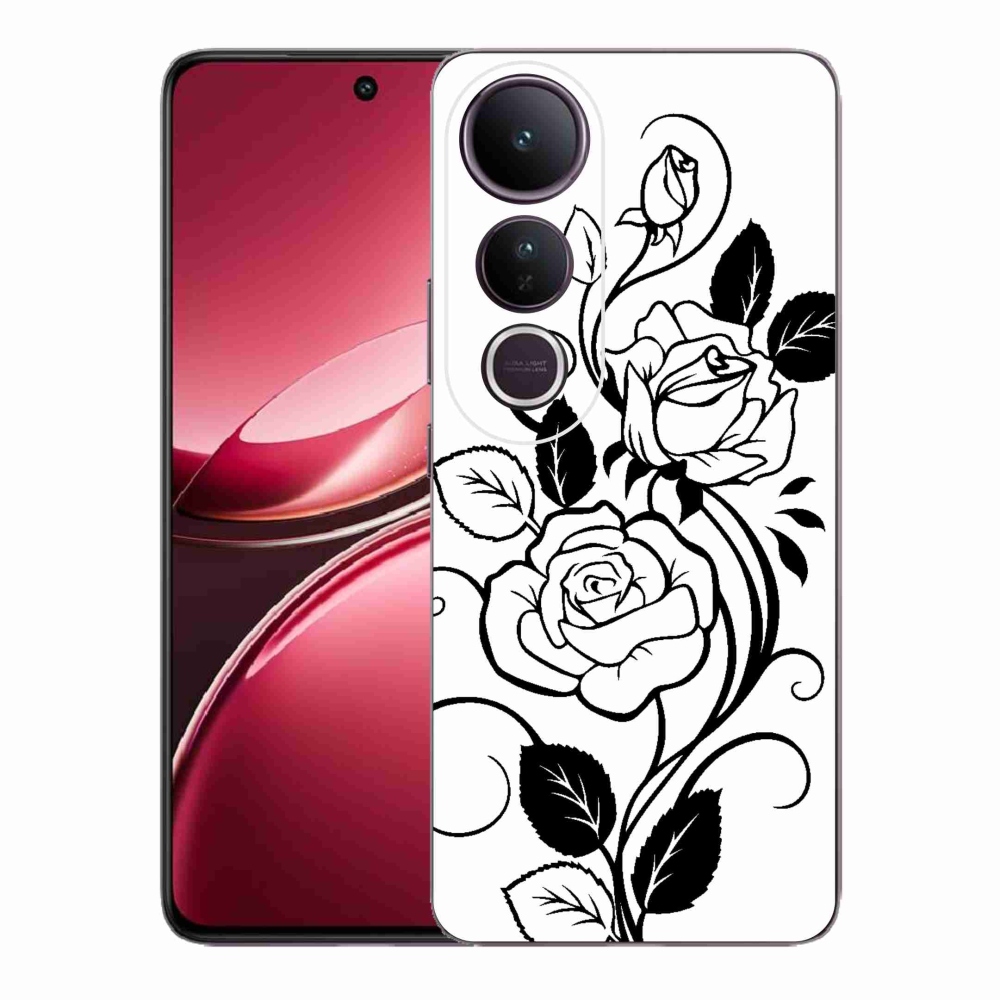 Gélový kryt mmCase na Vivo V50 Lite 4G/5G - čiernobiela ruža