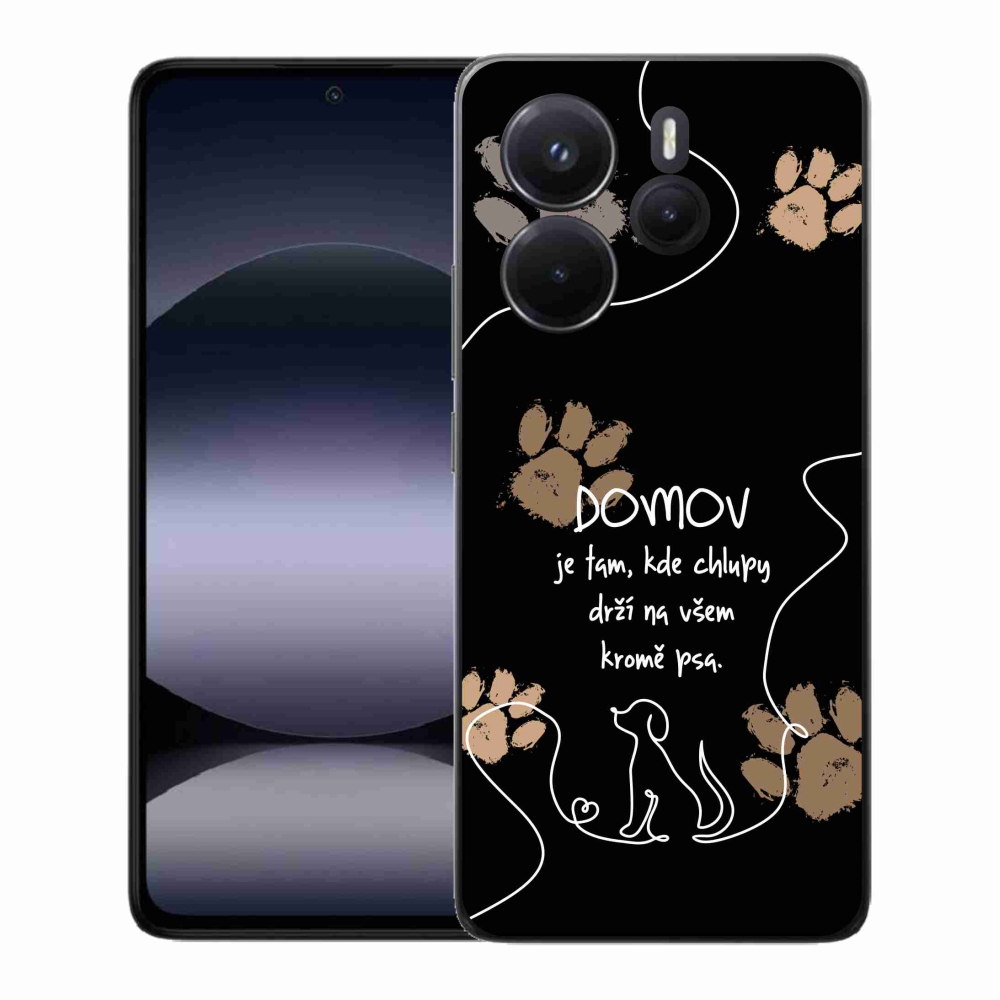 Gélový kryt mmCase na Xiaomi Redmi Note 14 - psí motív čierne pozadie