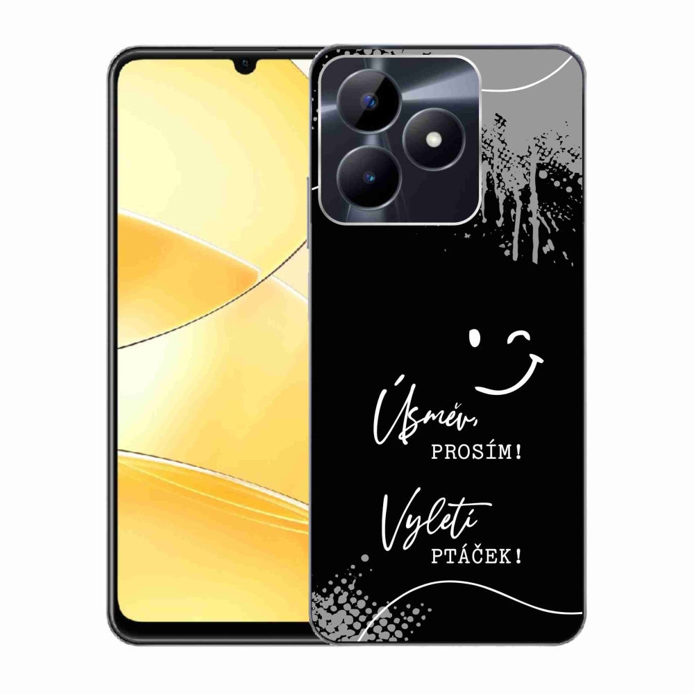 Gélový kryt mmCase na Realme C51/C53 - vtipný text 4 čierne pozadie