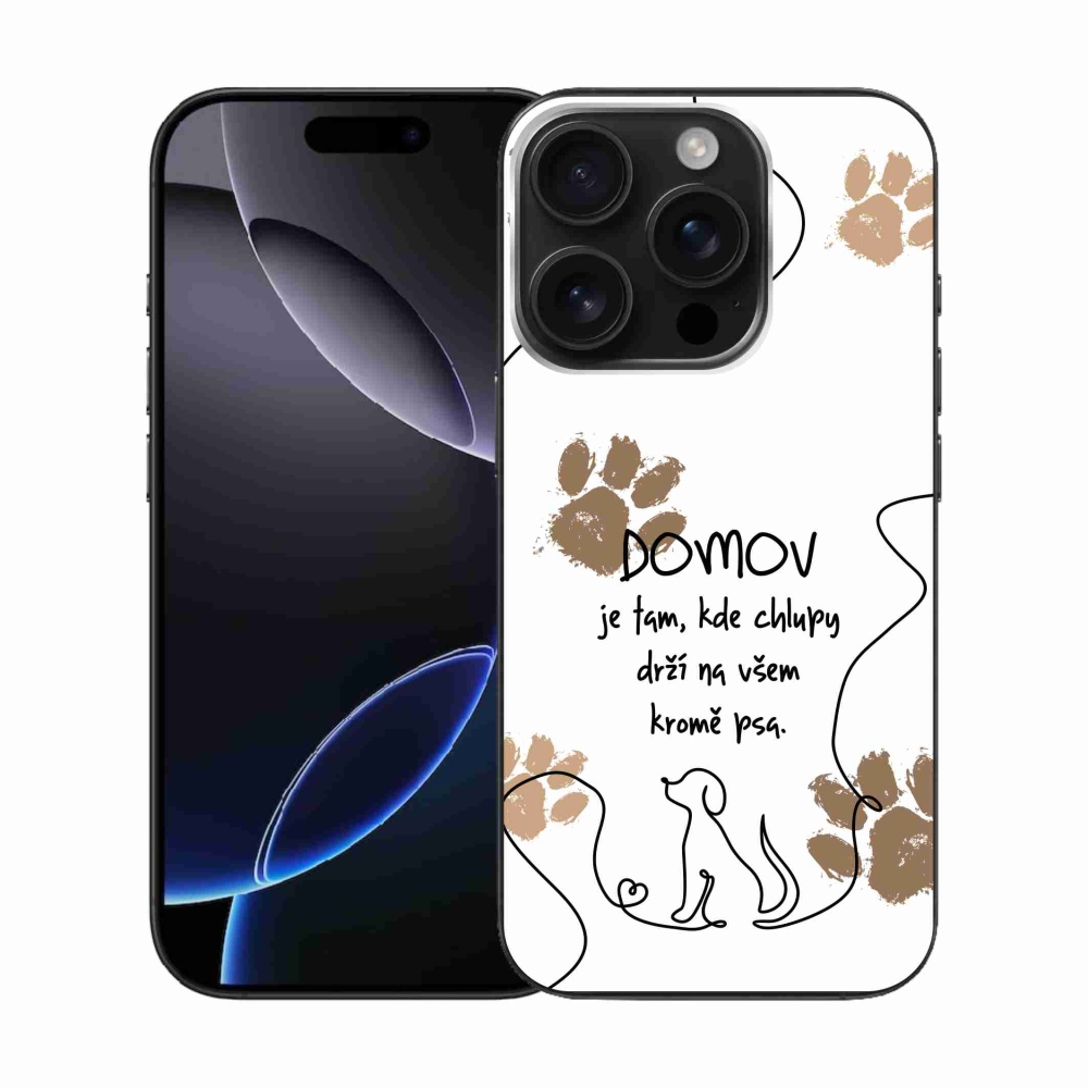 Gélový kryt mmCase na iPhone 16 Pro - psí motív biele pozadie