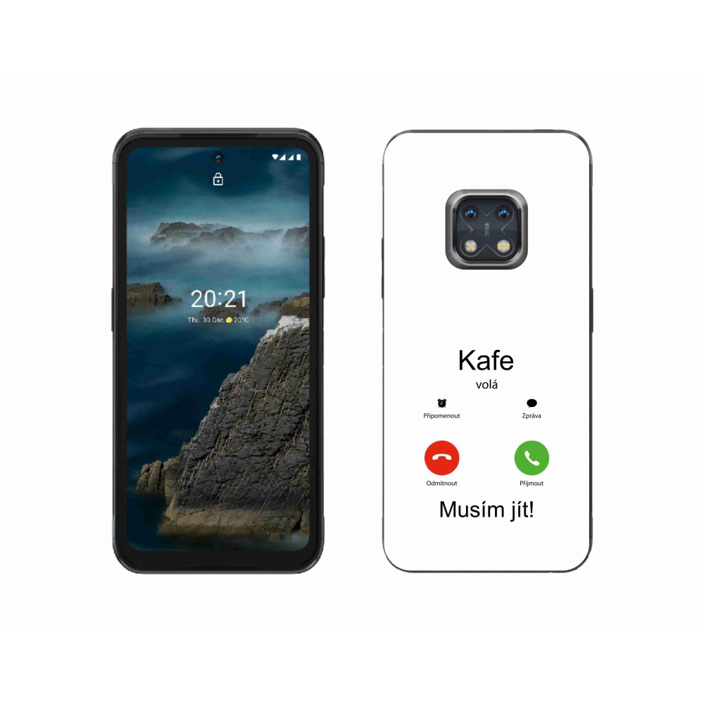 Gélový kryt mmCase na Nokia XR20 - káva volá biele pozadie