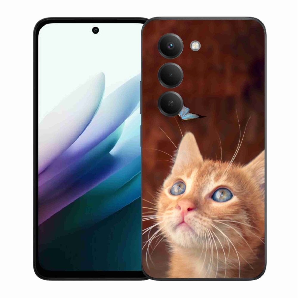 Gélový kryt mmCase na Xiaomi Redmi 15 4G/5G (171mm) - motýľ a mačiatko