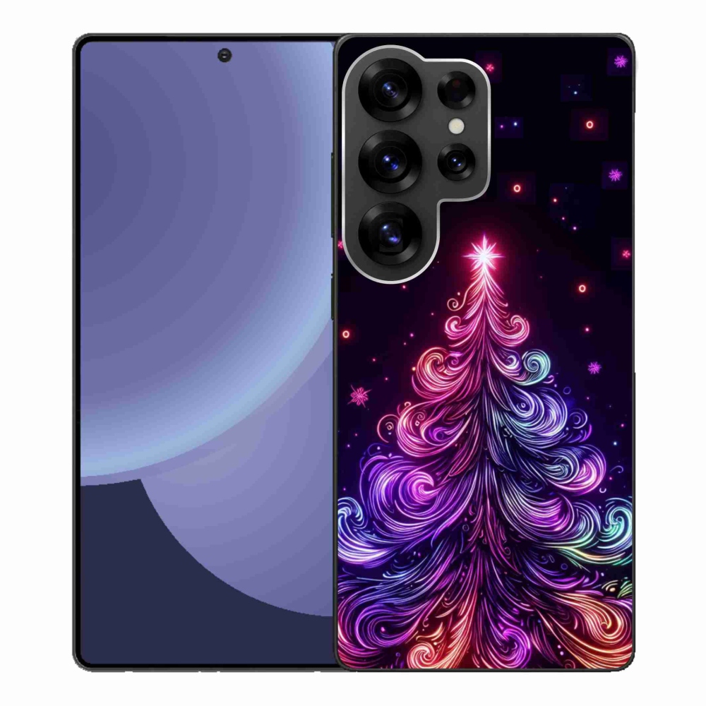 Gélový kryt mmCase na Samsung Galaxy S25 Ultra - neónový vianočný stromček 1