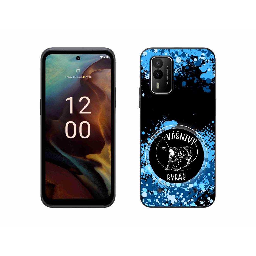 Gélový kryt mmCase na Nokia XR21 - vášnivý rybár čierne pozadie