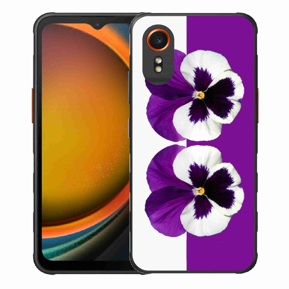 Gélový kryt mmCase na Samsung Galaxy Xcover 7 - fialovobiely kvet