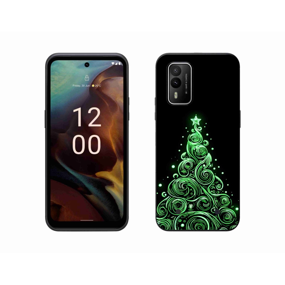Gélový kryt mmCase na Nokia XR21 - neónový vianočný stromček 3