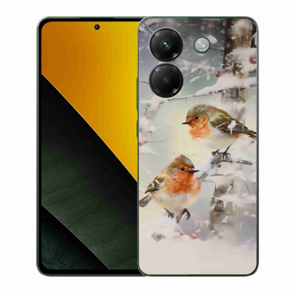 Gélový kryt mmCase na Xiaomi Poco M7 Pro 5G - vtáčiky v zime