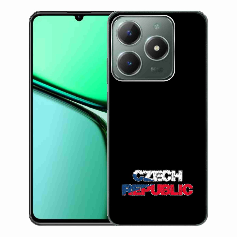 Gélový kryt mmCase na Realme C61 - Czech Republic čierne pozadie