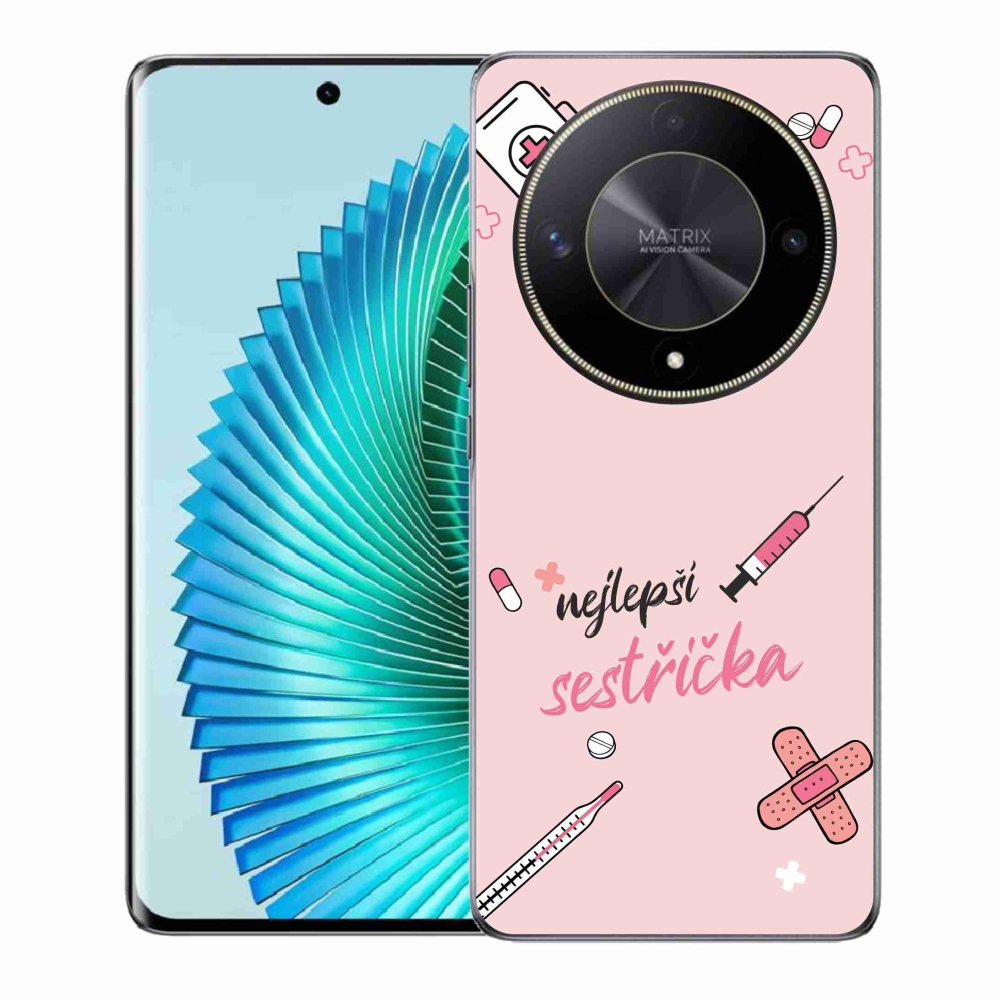 Gélový kryt mmCase na Honor Magic 6 Lite 5G - najlepšia sestrička ružové pozadie