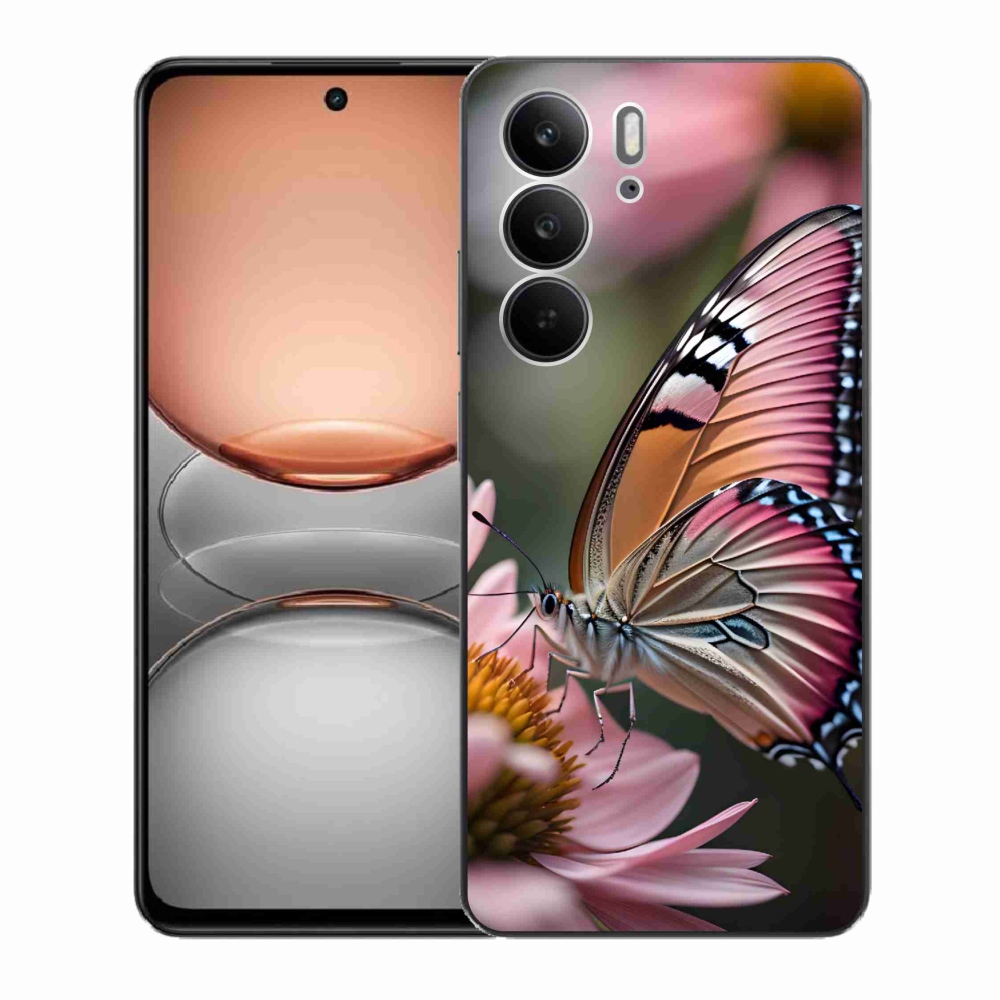 Gélový kryt mmCase na Realme C75 - farebný motýľ