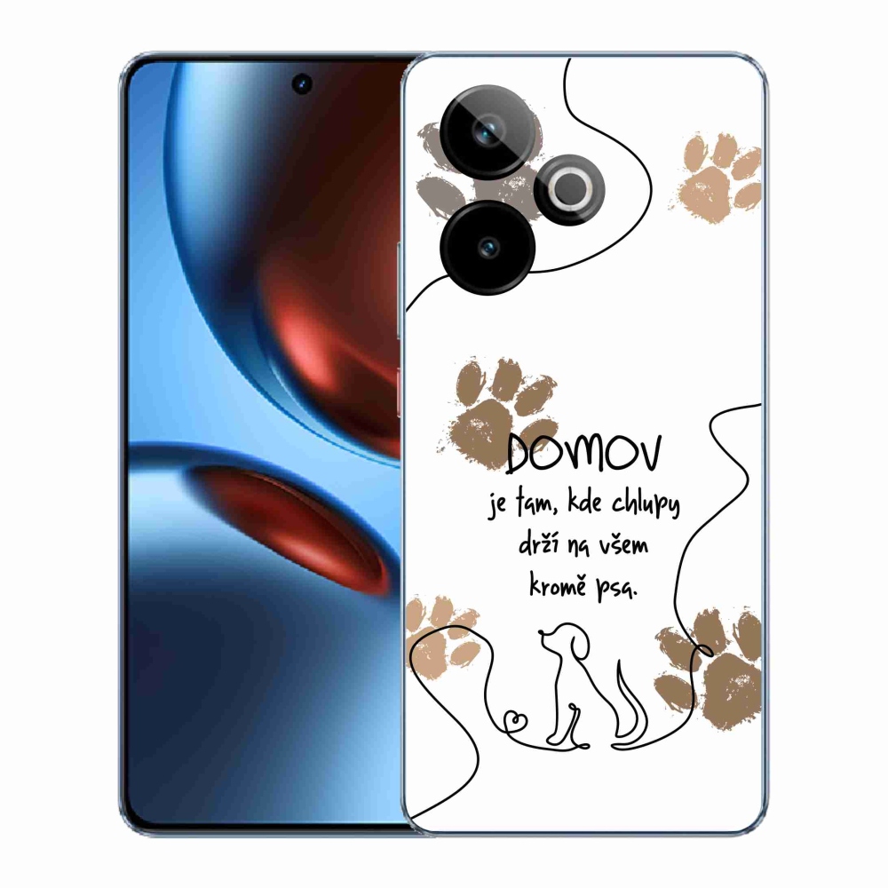 Gélový kryt mmCase na Realme GT 7 5G/GT 7T 5G - psí motív biele pozadie
