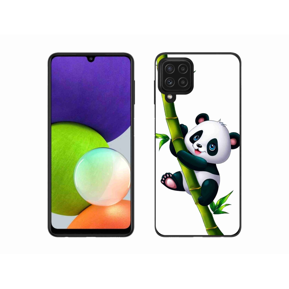 Gélový kryt mmCase na Samsung Galaxy A22 4G - panda na bambuse