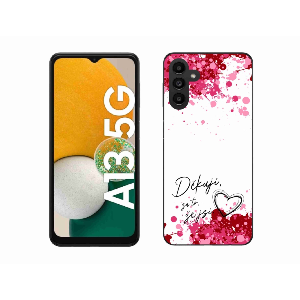 Gélový kryt mmCase na Samsung Galaxy A13 5G - zamilovaný text 2 biele pozadie