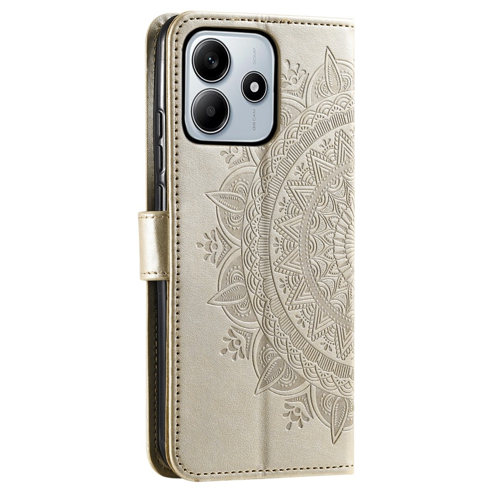 Mandala knižkové púzdro na Xiaomi Redmi Note 14 5G - zlaté