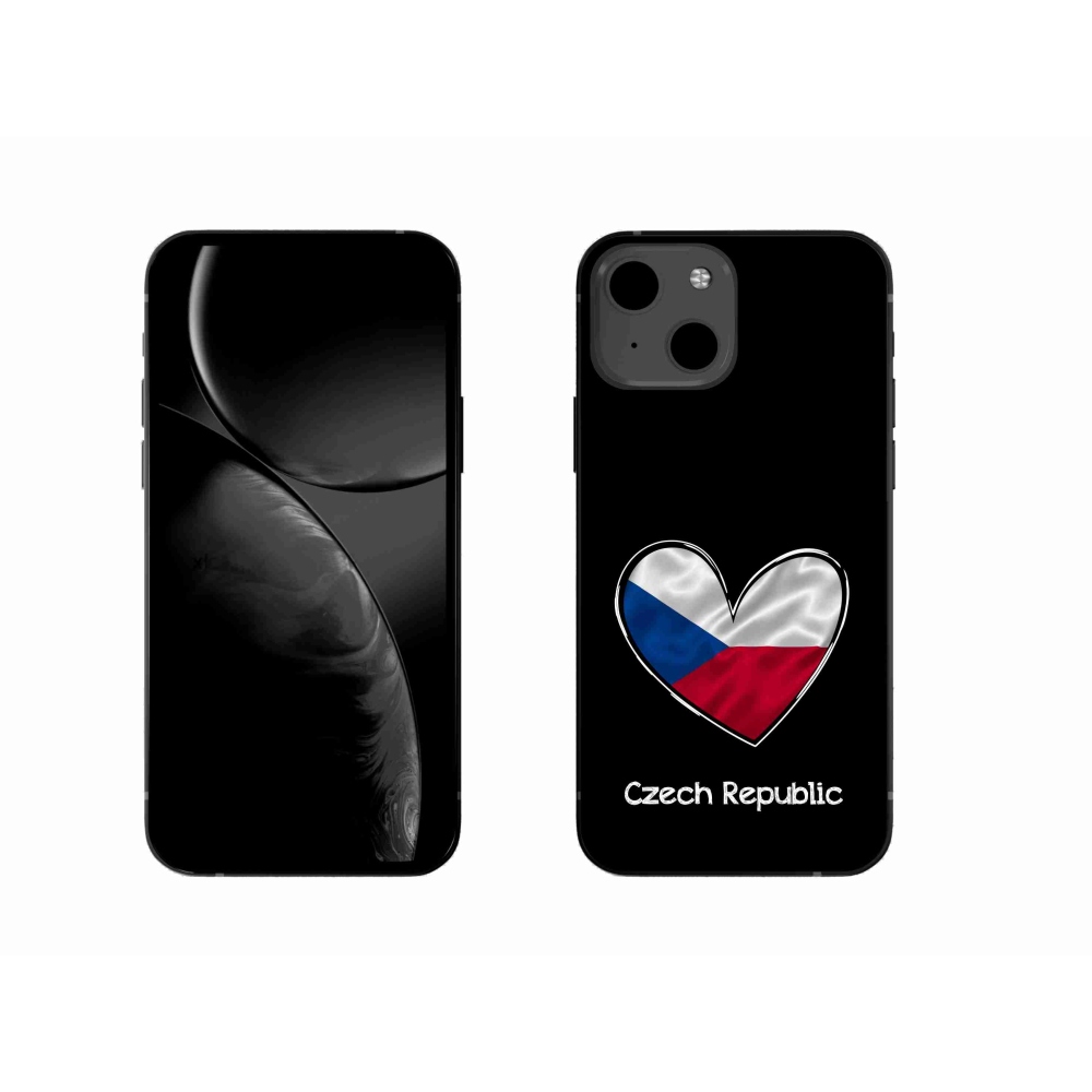 Gélový kryt mmCase na iPhone 13 6.1 - vlajka srdca čierne pozadie
