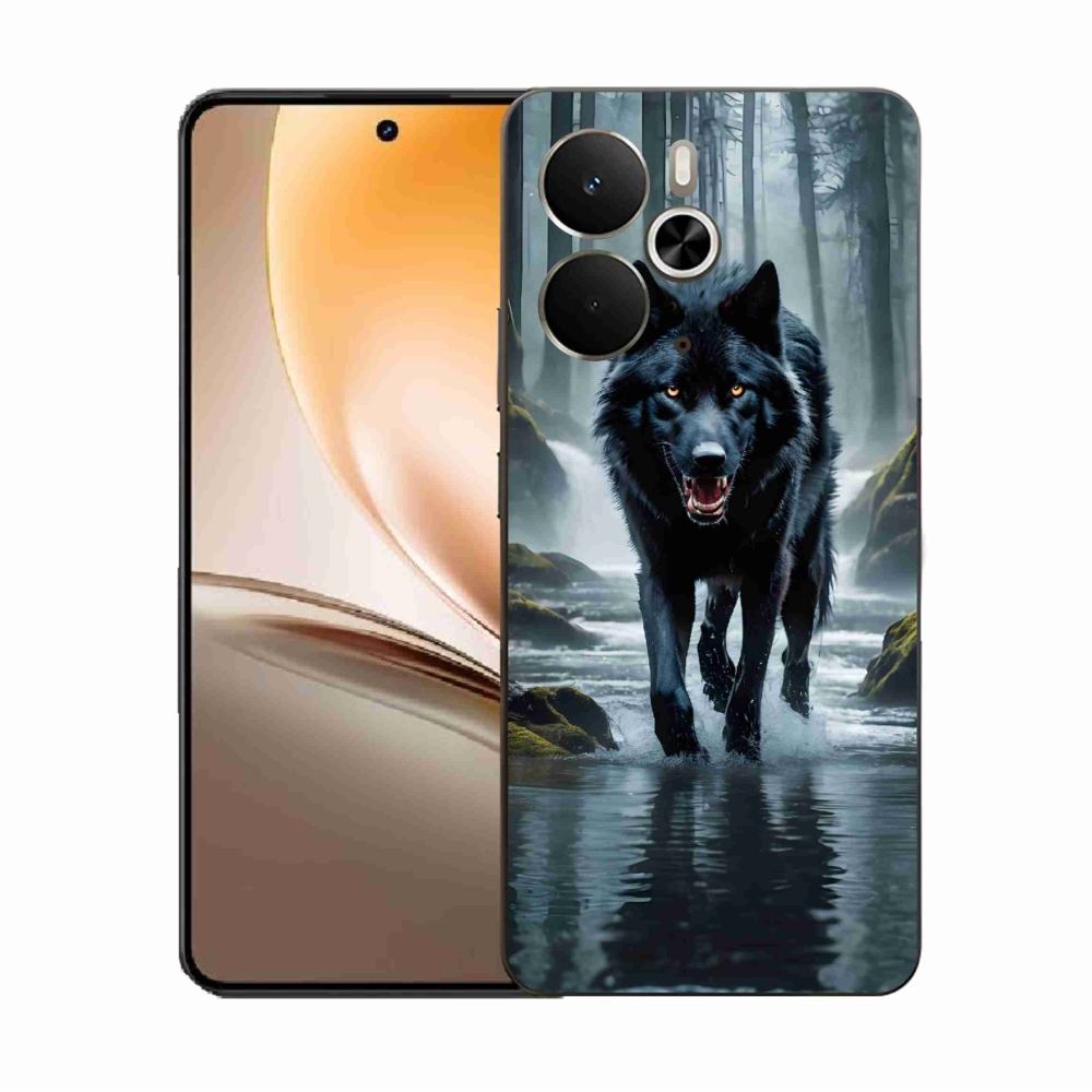 Gélový kryt mmCase na Realme 14 5G - čierny vlk