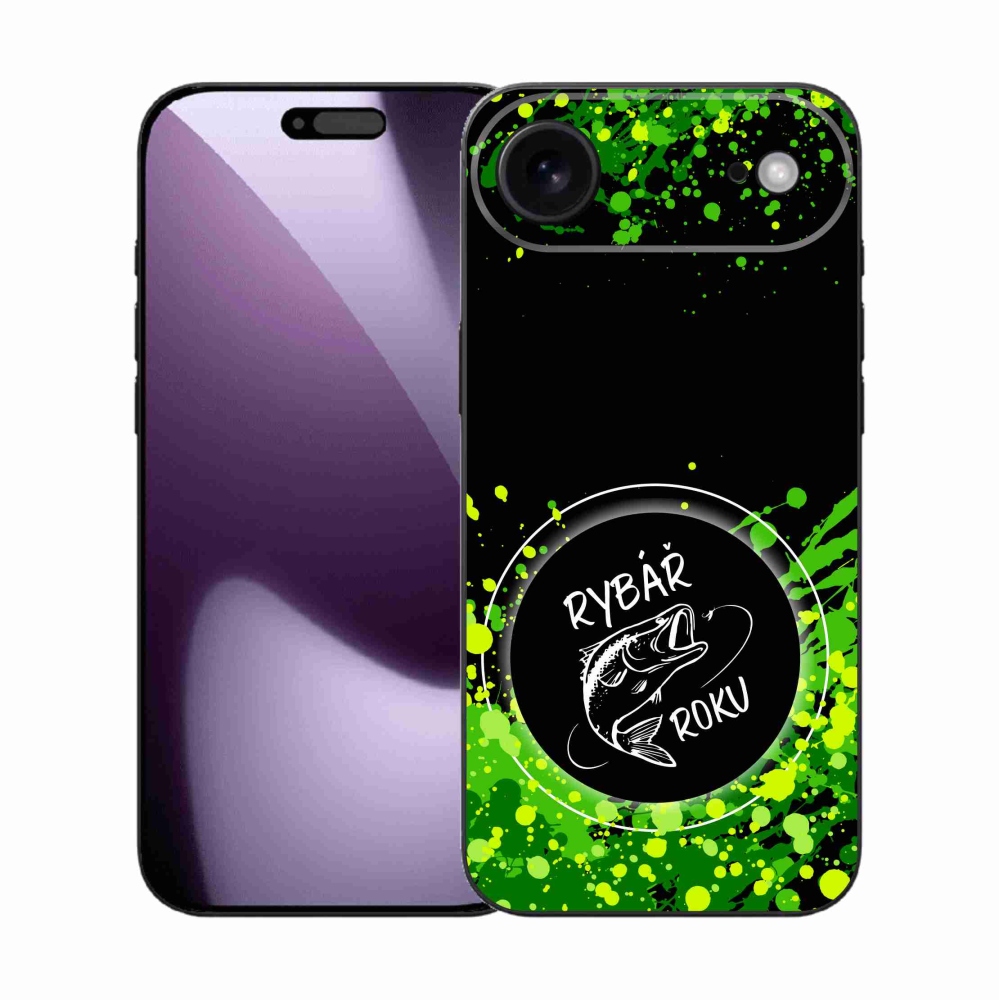 Gélový kryt mmCase na iPhone 17 Air - rybár roku čierne pozadie