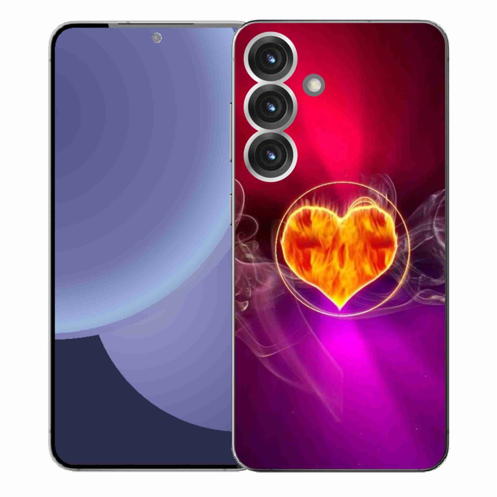 Gélový kryt mmCase na Samsung Galaxy S25+ - ohnivé srdce