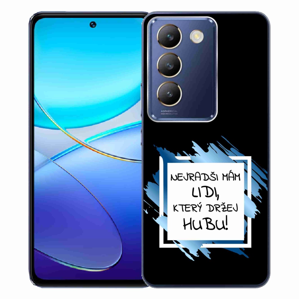 Gélový kryt mmCase na Vivo V40 SE 4G/5G - vtipný text 7 bieločierne pozadie
