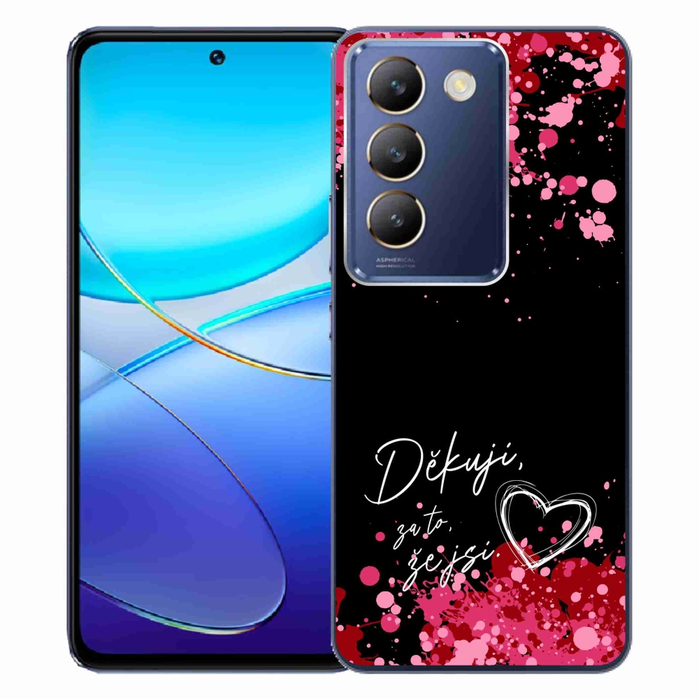 Gélový kryt mmCase na Vivo V40 SE 4G/5G - zamilovaný text 2 čierne pozadie