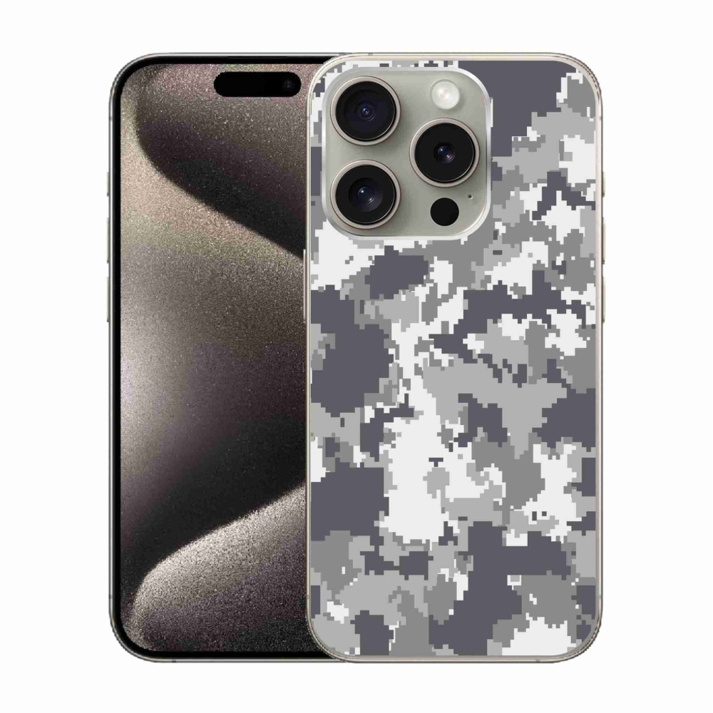 Gélový kryt mmCase na iPhone 15 Pro - maskáčový vzor 2