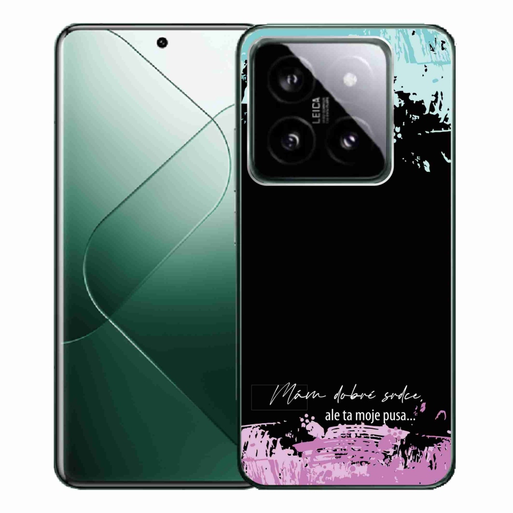 Gélový kryt mmCase na Xiaomi 14 Pro - vtipný text 3 čierne pozadie