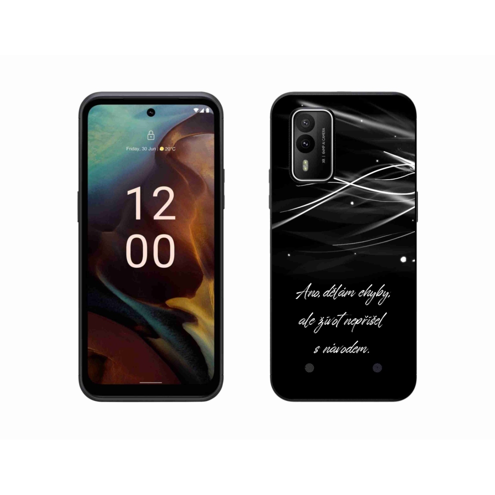 Gélový kryt mmCase na Nokia XR21 - citát čierne pozadie
