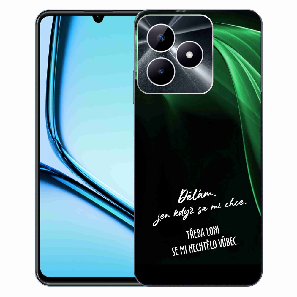 Gélový kryt mmCase na Realme Note 50 - vtipný text 12 čierne pozadie