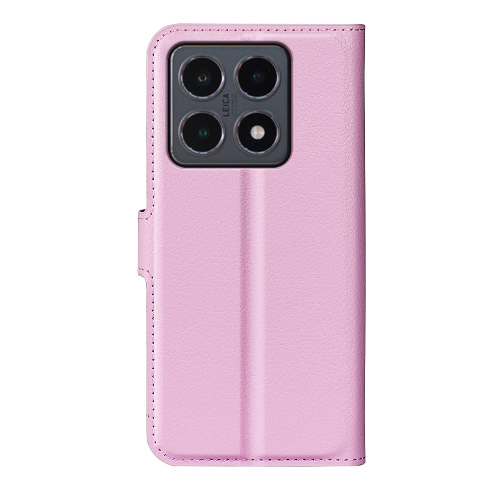 Litchi knižkové puzdro na Xiaomi 15T - ružové