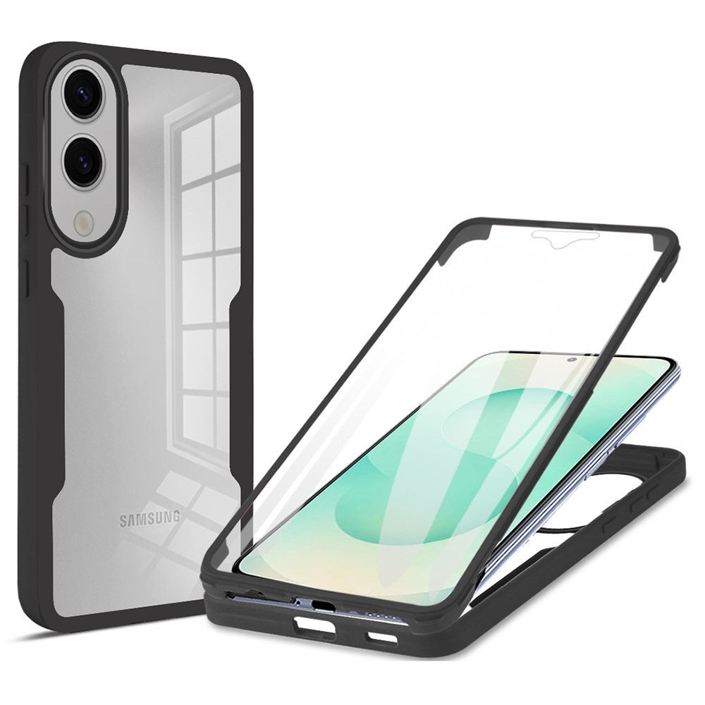 Acryl gélový obal s rámčekom pre ochranou displeja na Samsung Galaxy S25 Edge - čierny