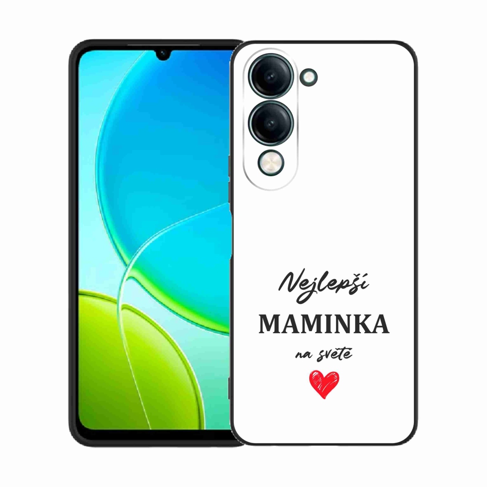 Gélový kryt mmCase na Vivo Y29s 5G - najlepšia mamička 1 biele pozadie