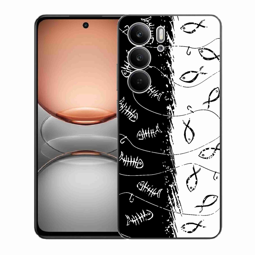 Gélový kryt mmCase na Realme C75 - kostry a rybky
