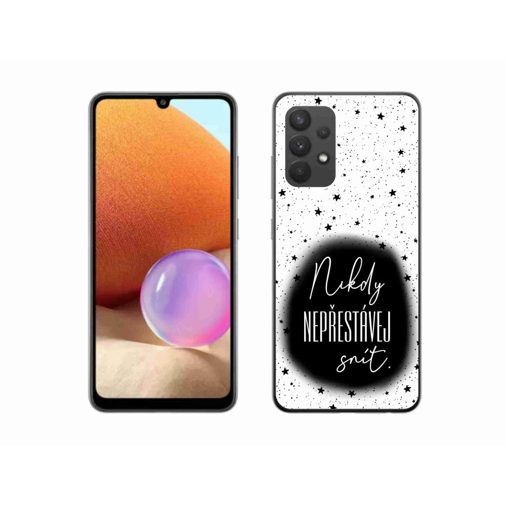Gélový kryt mmCase na Samsung Galaxy A32 4G - citát 1 čiernobiele pozadie