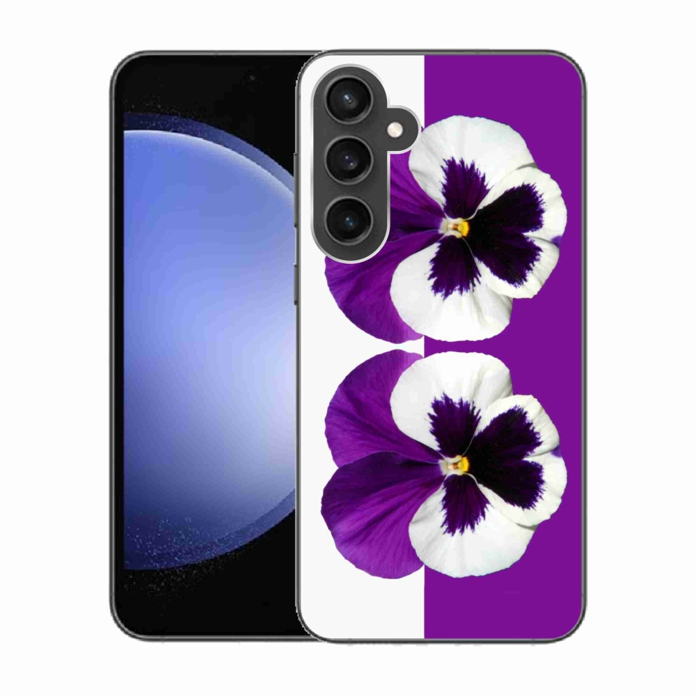 Gélový kryt mmCase na Samsung Galaxy S23 FE - fialovobiely kvet