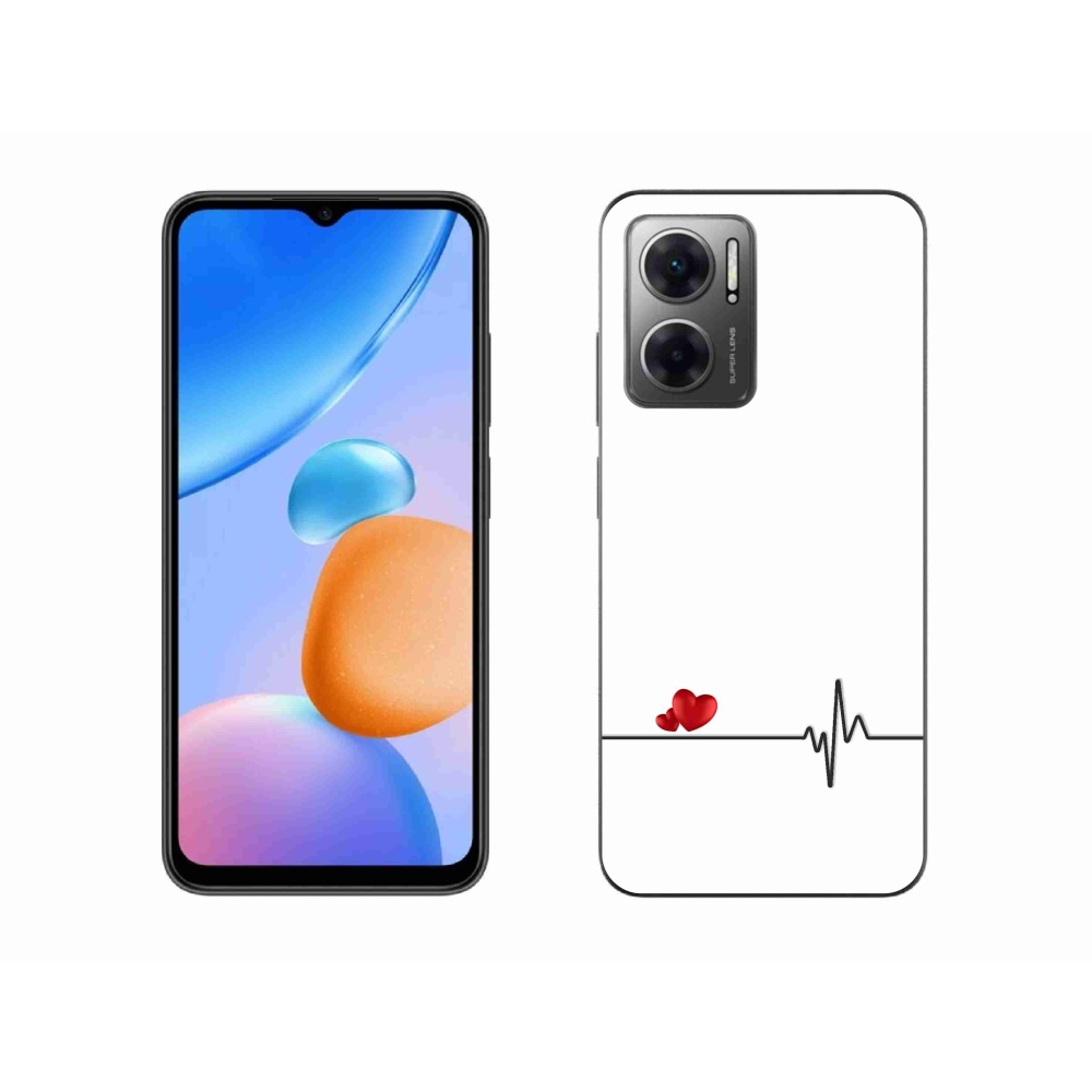 Gélový kryt mmCase na Xiaomi Redmi 10 5G - srdce a tep biele pozadie