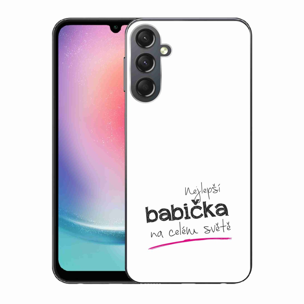 Gélový kryt mmCase na Samsung Galaxy A24 - najlepšia babička 4 biele pozadie