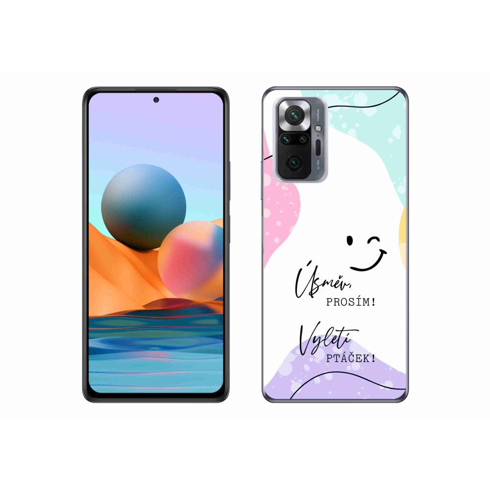 Gélový kryt mmCase na Xiaomi Redmi Note 10 Pro - vtipný text 4 biele pozadie