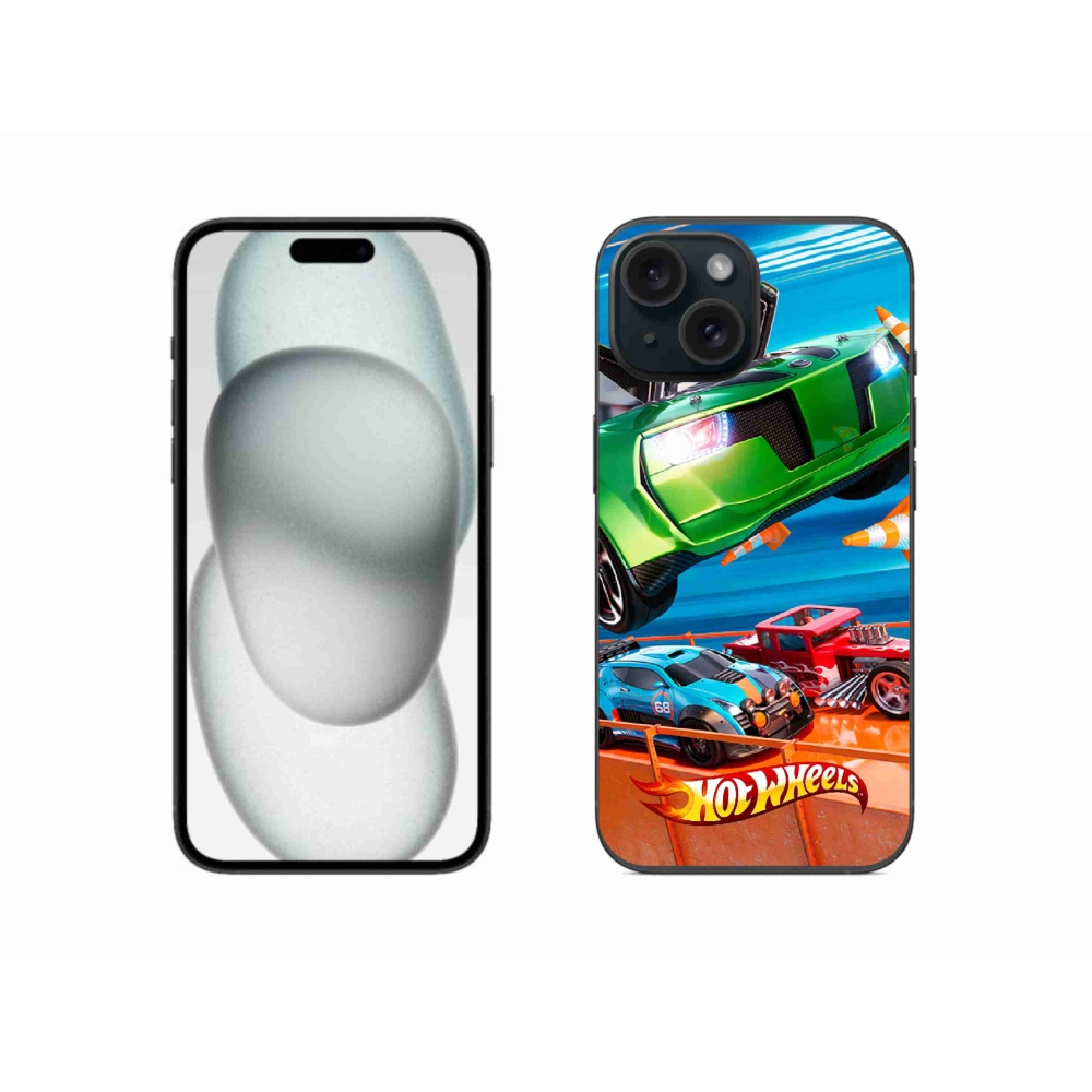 Gélový kryt mmCase na iPhone 15 - hot wheels 1