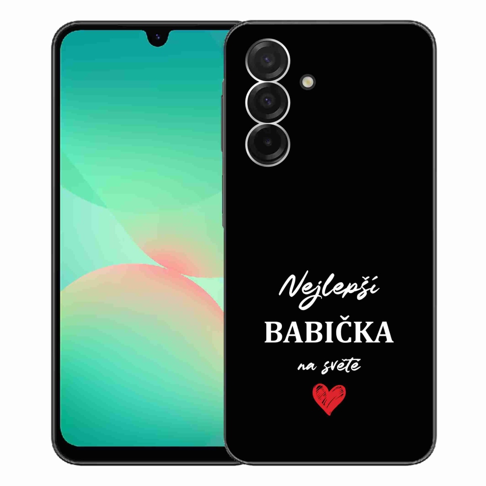 Gélový kryt mmCase na Samsung Galaxy A26 5G - najlepšia babička 1 čierne pozadie