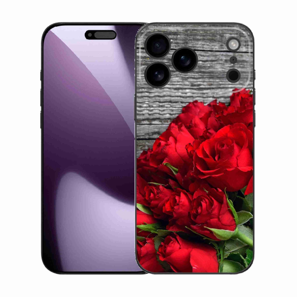 Gélový kryt mmCase na iPhone 17 Pro Max - červené ruže