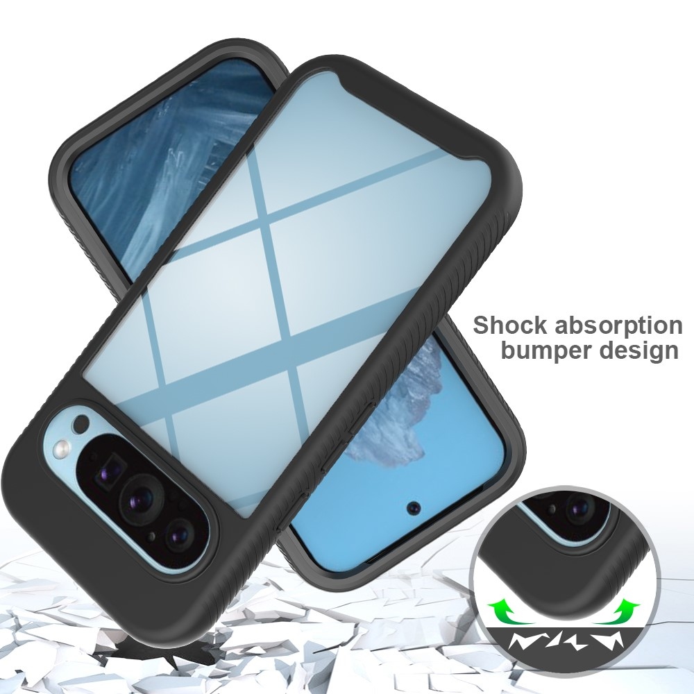 Impact gélový obal s rámčekom pre ochranou displeja na Google Pixel 10 Pro/Pixel 10 - čierny