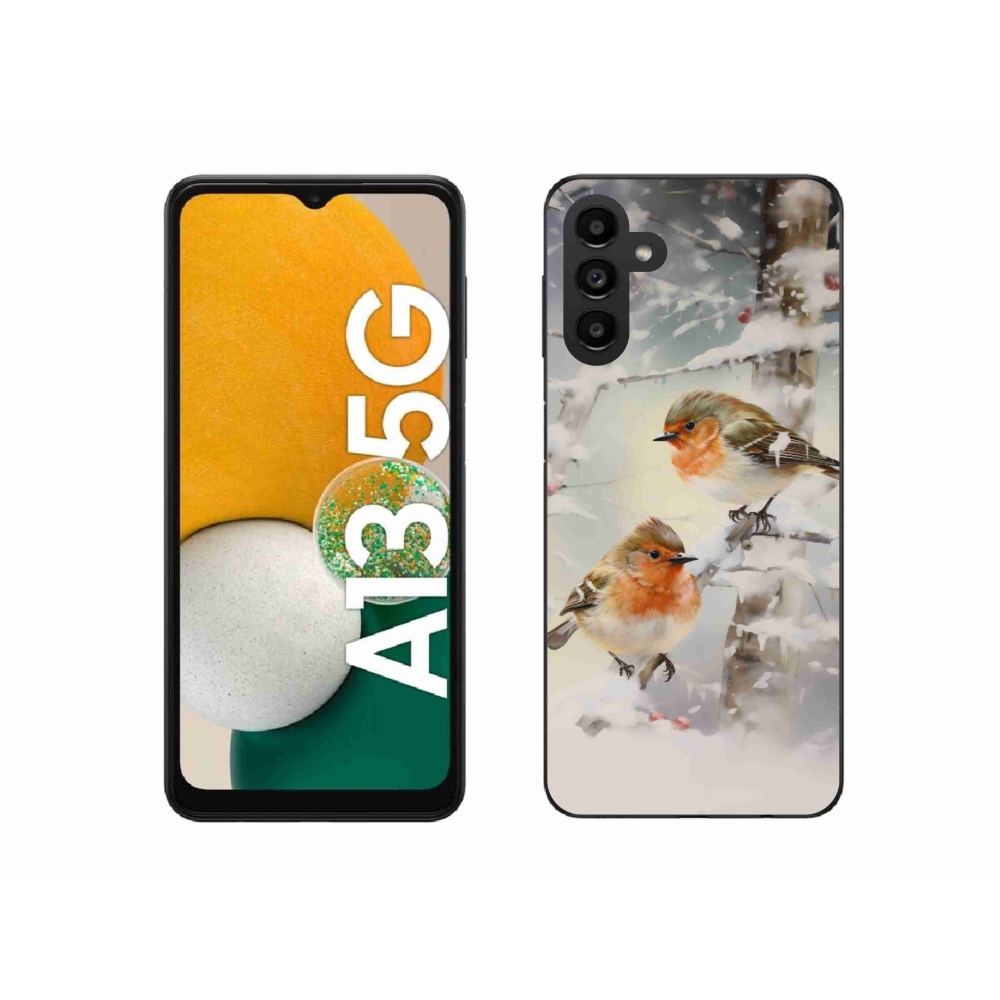Gélový kryt mmCase na Samsung Galaxy A13 5G - vtáčiky v zime