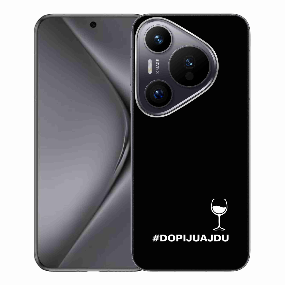 Gélový kryt mmCase na Huawei Pura 70 Pro - vínny motív čierne pozadie
