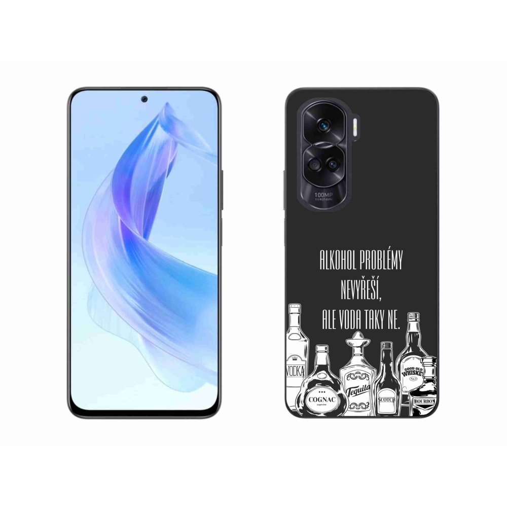 Gélový kryt mmCase na Honor 90 Lite - vtipný text čierne pozadie