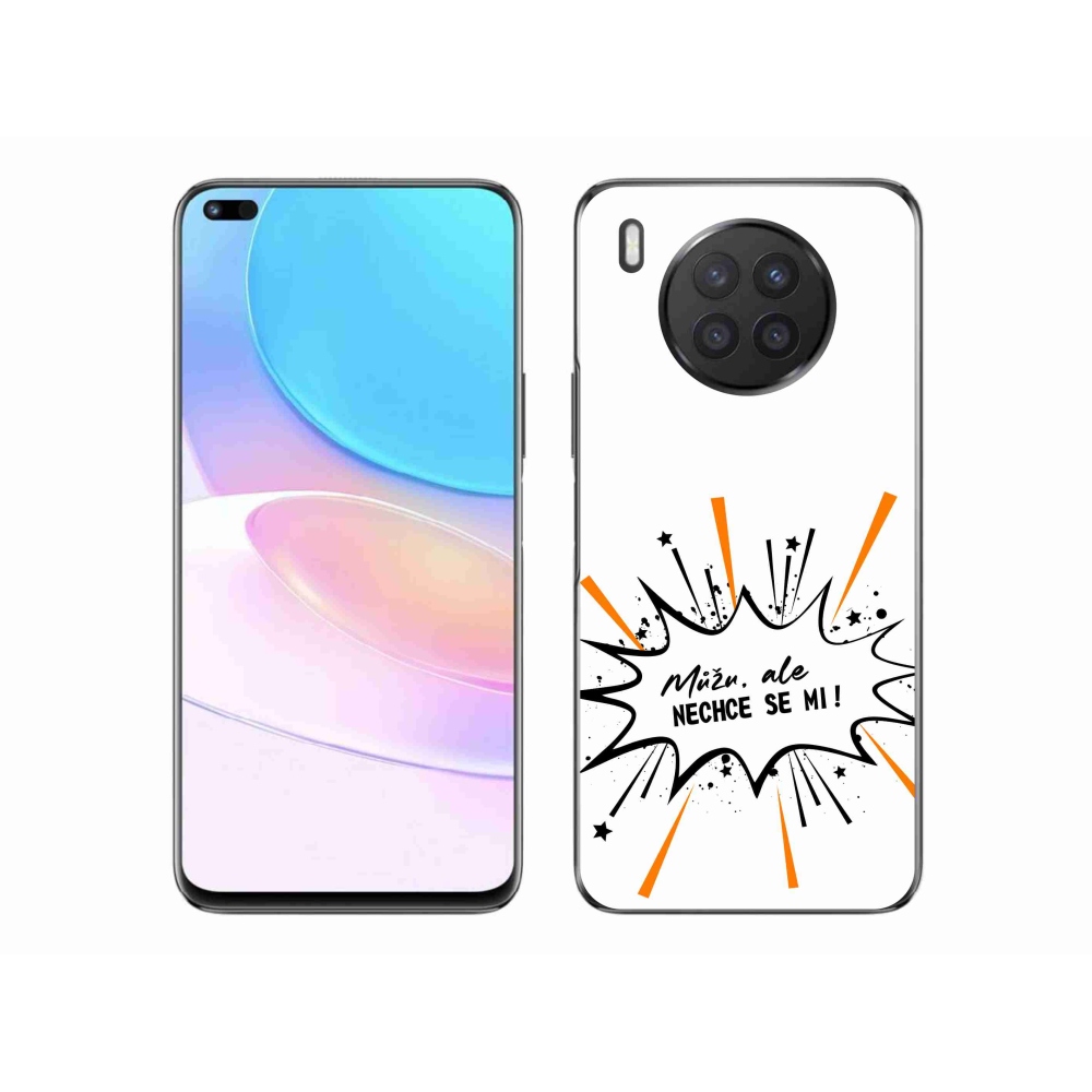 Gélový kryt mmCase na Huawei Nova 8i - vtipný text 11 biele pozadie