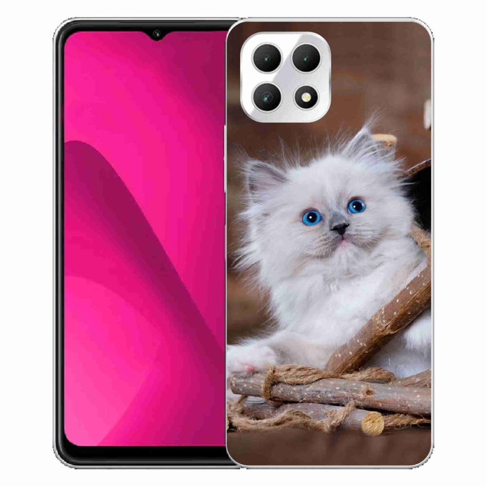 Gélový kryt mmCase na T-Mobile T Phone 2 - biele mačiatko